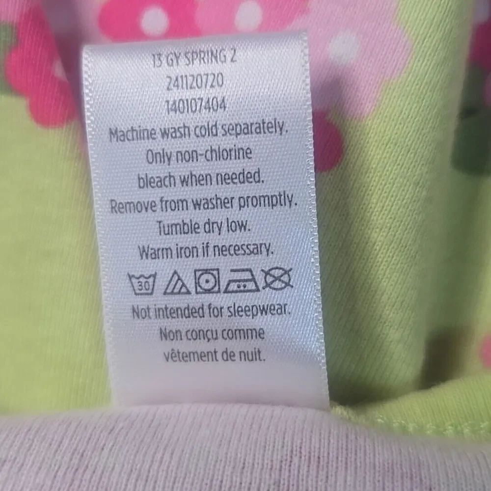 Gymboree Floral Tiered Ruffle Dress Kid 12 Lime Green Pink Hydrangea Cottagecore
